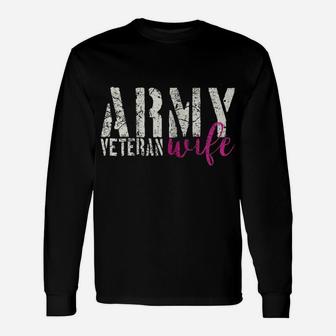 Womens Army Veteran Wife T Shirts For Women | Veterans Wife Unisex Long Sleeve | Crazezy DE