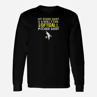 Womens Softball Pitcher Girl Funny Cute Gift Mom Daughter Unisex Long Sleeve | Crazezy CA