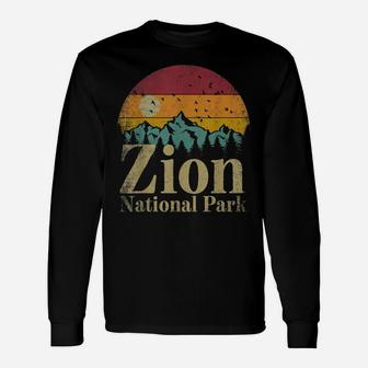 Zion National Park Retro Style Hiking Vintage Camping Gift Unisex Long Sleeve | Crazezy DE