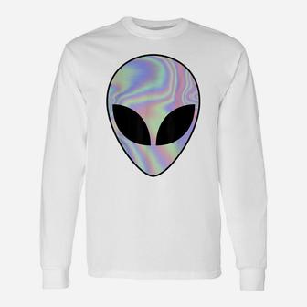 Alien Head T Shirt Colorful Alien Shirt Rave Tee Believe Ufo Unisex Long Sleeve | Crazezy