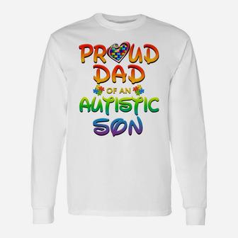 Autism Awareness Family Proud Dad Of Autistic Son Unisex Long Sleeve | Crazezy CA