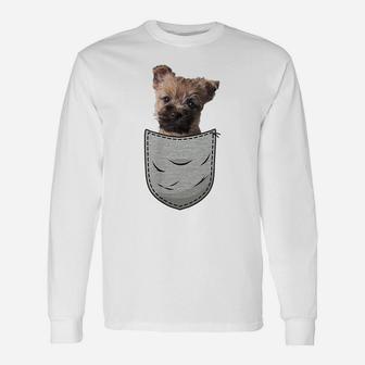Cairn Terrier Puppy Chest Pocket Dog Lover & Owner Unisex Long Sleeve | Crazezy
