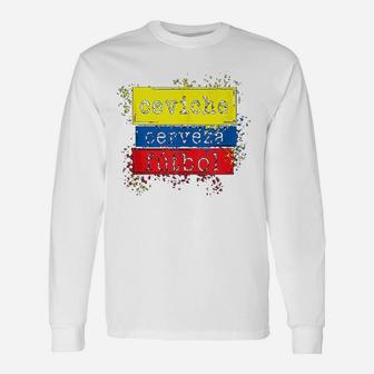 Ceviche Cerveza Futbol Funny Ecuador Flag Soccer Jersey Unisex Long Sleeve | Crazezy