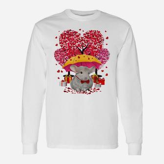 Chinchilla Valentines Day Three Tree And Raining Hearts Gift Unisex Long Sleeve | Crazezy