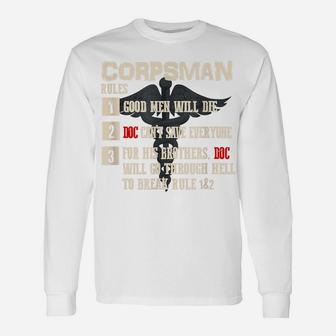 Corpsman Rules, Corpsman 8404 Tshirt, Corpsman Veteran Unisex Long Sleeve | Crazezy