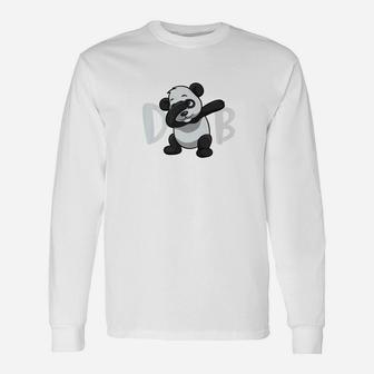 Dabbing Panda Bear Funny Dancing Graphic Unisex Long Sleeve | Crazezy