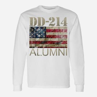 Dd-214 Army Alumni Vintage American Flag T Shirt Unisex Long Sleeve | Crazezy