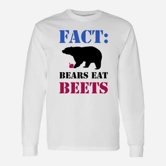 Fact Bears Eat Beets Funny Hiking Camping Animal Tee Unisex Long Sleeve | Crazezy CA