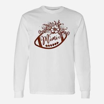 Football Mimi With Floral Patterns Game Day Grandma Lover Unisex Long Sleeve | Crazezy AU