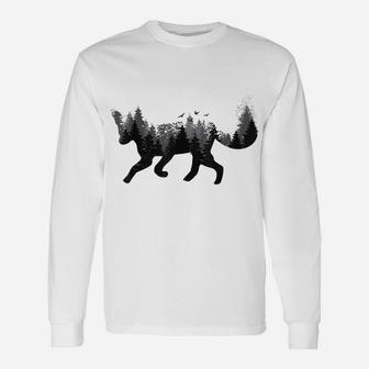 Fox Forest Nature Outdoor Hiking Camping Hunting Gift Unisex Long Sleeve | Crazezy DE