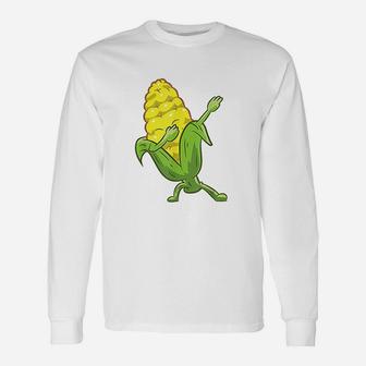 Funny Dabbing Corn Cute Dancing Corn Gift Unisex Long Sleeve | Crazezy DE