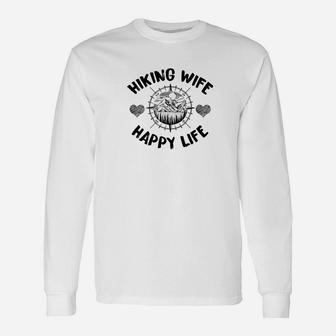 Hiking Wife Happy Life Funny Camping Unisex Long Sleeve | Crazezy DE