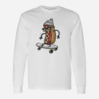 Hot Dog Skateboarding Graphite Youth Unisex Long Sleeve | Crazezy
