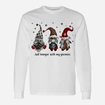 Just Hangin With My Gnomies Santa Gnome Christmas Sweatshirt Unisex Long Sleeve | Crazezy
