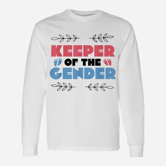 Keeper Of The Gender Reveal Baby Shower Cute Gift Unisex Long Sleeve | Crazezy AU