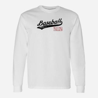 Mens Baseball Inspired Dad Fathers Day Distressed Premium Unisex Long Sleeve | Crazezy