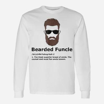 Mens Bearded Funcle Shirt Funny Uncle Definition Unisex Long Sleeve | Crazezy