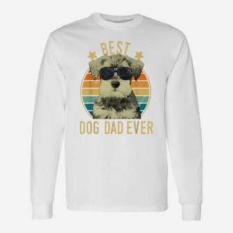 Mens Best Dog Dad Ever Miniature Schnauzer Father's Day Gift Unisex Long Sleeve | Crazezy