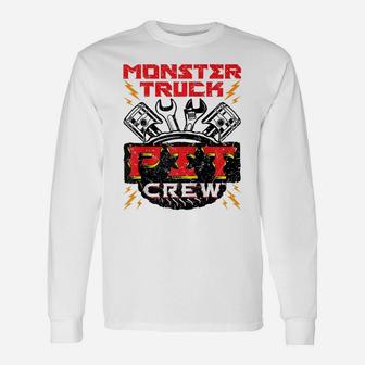Monster Truck Pit Crew Raglan Baseball Tee Unisex Long Sleeve | Crazezy