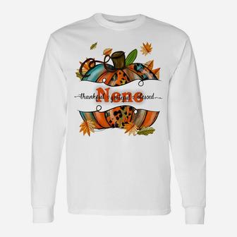 Nene Pumpkin Leopard Nene Thankful Grateful Blessed Unisex Long Sleeve | Crazezy DE