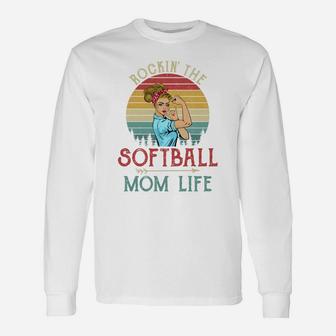 Rockin The Softball Mom Life Vintage Unisex Long Sleeve | Crazezy AU
