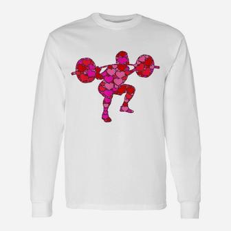 Rose Red Heart Valentines Day Gift For Weightlifting Gym Unisex Long Sleeve | Crazezy