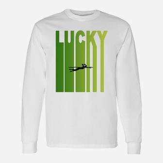 St Patricks Day Lucky Swimming Funny Sport Lovers Gift Unisex Long Sleeve | Crazezy