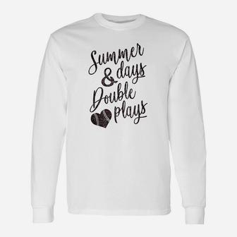 Summer Days Double Plays Baseball Softball Mom Unisex Long Sleeve | Crazezy UK