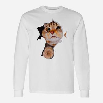 Sweet Kitten Torn Cloth - Funny Cats Lover Cats Owner Unisex Long Sleeve | Crazezy