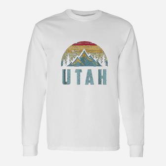 Utah Retro Vintage Mountains Hiking Nature Unisex Long Sleeve | Crazezy