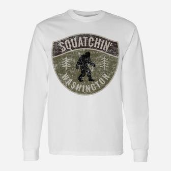 Vintage Sasquatch Squatching' Washington Big Foot Hunting Unisex Long Sleeve | Crazezy