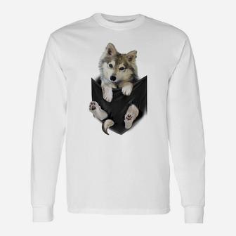 Wolf White Pup In Pocket Wolves Tee Shirt Gifts Unisex Long Sleeve | Crazezy DE