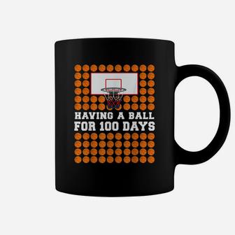 100 Days Of School Basketball 100th Day Balls Gift Coffee Mug | Crazezy