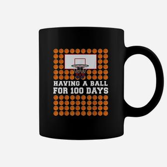 100 Days Of School Basketball 100th Day Balls Gift For Boys Coffee Mug | Crazezy