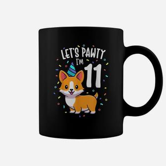 11 Years Old Corgi Dog Lover 11Th Birthday Party Outfit Kid Coffee Mug | Crazezy UK
