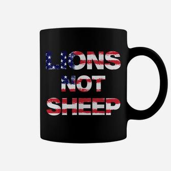 4Th Of July Lions Not Sheep Vintage American Patriot Flag Coffee Mug | Crazezy CA
