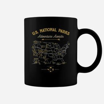 62 National Parks Map Gifts Us Park Vintage Camping Hiking Coffee Mug | Crazezy