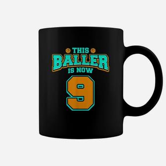 9th Birthday For Boys Basketball 9 Years Old Gift Coffee Mug | Crazezy