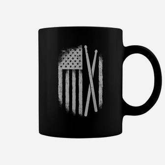 American Flag Drumsticks Usa Drummers Vintage Drum Sticks Coffee Mug | Crazezy