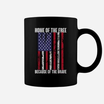 American Flag T Shirt For Men Women Kids Home Of The Free Coffee Mug | Crazezy