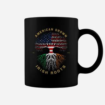 American Grown With Irish Roots Tree Usa Flag Unique Gifts Coffee Mug | Crazezy AU
