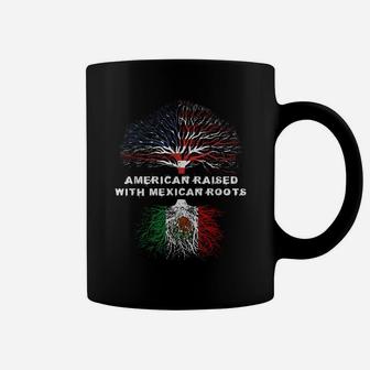 American Raised With Mexican Roots Usa Flag Coffee Mug | Crazezy DE
