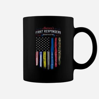 America's First Responders Flag Support American Heroes Coffee Mug | Crazezy CA
