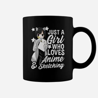 Anime Girl Just A Girl Who Loves Anime And Sketching Drawing Coffee Mug | Crazezy AU