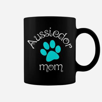 Aussiedor Mom Blue Dog Paw Gift Coffee Mug | Crazezy