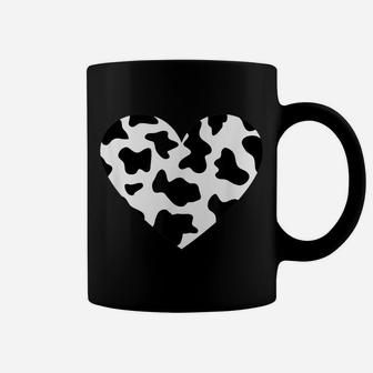 Awesome Cow Print Black & White Print Heart Coffee Mug | Crazezy AU