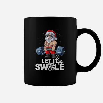 Awesome Santa Let It Swole Funny Santa Gym Christmas Gift Funny Tee Shirt Coffee Mug | Crazezy