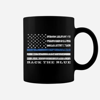 Back The Blue Thin Blue Line American Flag Police Support Coffee Mug | Crazezy