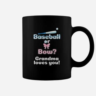 Baseball Or Bows Gender Reveal Party Grandma Loves You Coffee Mug | Crazezy CA