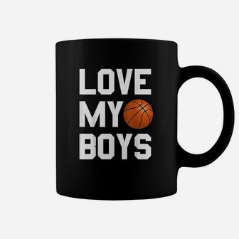 Basketball Dad Mom Funny Gift Love My Boys Coffee Mug | Crazezy